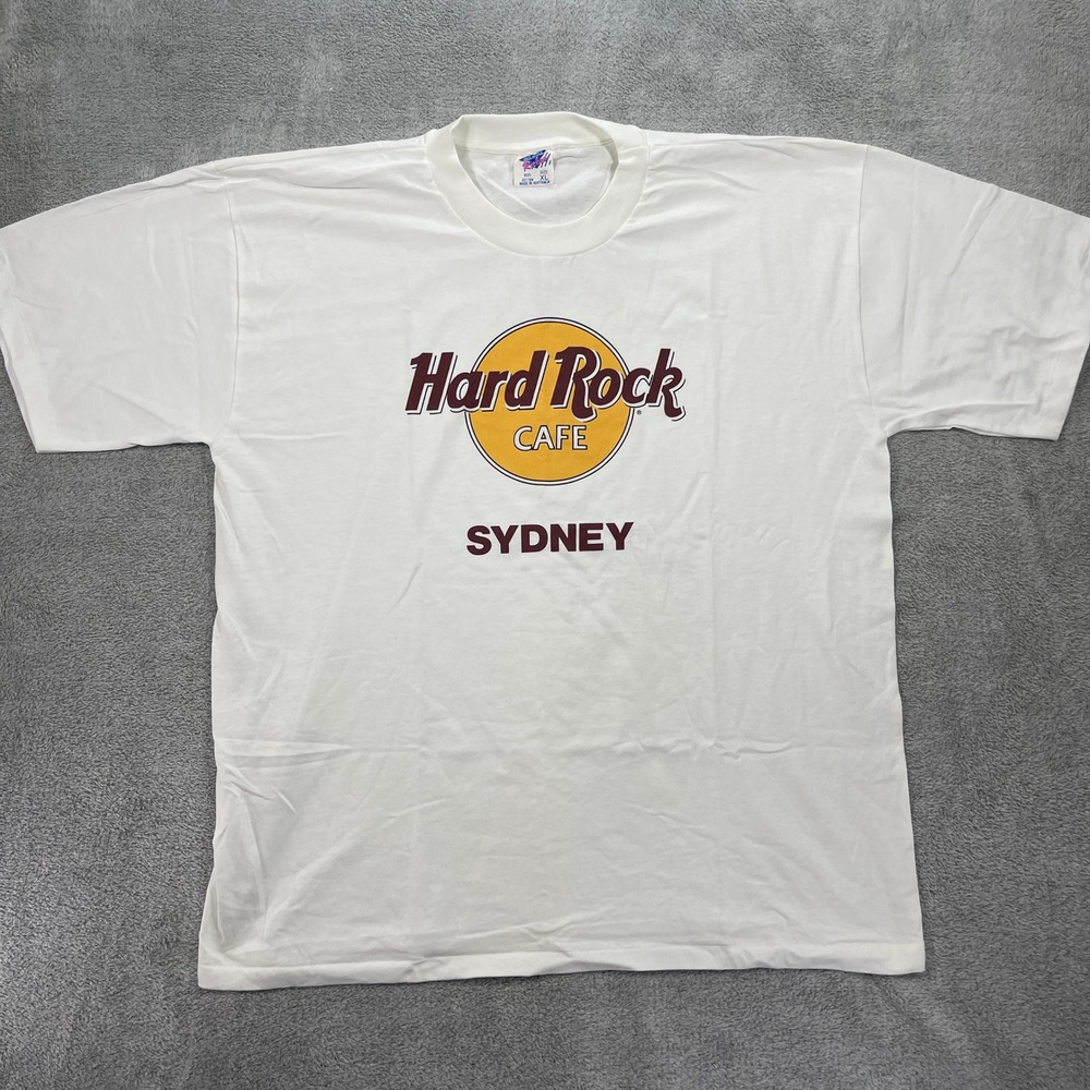 Hard Rock Cafe T-Shirt Men XL White Sydney Graphic Tee Vintage Richee Australia